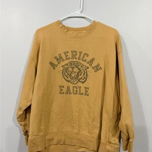American Eagle Outfitters Tan Graphic Sweatshirt